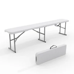 Portable Folding Bench 6ft, Plastic Foldable Bench HDPE Top With Carrying Handles For Outdoor Picnic Camping Party Sports Activities -VIDAXL Sale Store GUEST 9a36967d 81c5 499d b06a 31ba85b0216c