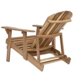 Rustic Foldable Acacia Wood Adirondack Chair With Slatted Design & Wide Armrests For Outdoor Use-Coolbibila -VIDAXL Sale Store GUEST 9a495a26 d673 410b b965 bfc4a50be815