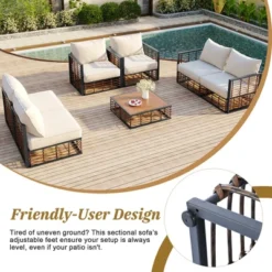 TIRAMISUBEST Modern Minimalist 7-Piece Patio Sectional Sofa Set,Conversational Furniture Set With Thick Cushions & Coffee Table -VIDAXL Sale Store GUEST 9a8af3aa c9ec 47b2 b971 8883ec9eca5f