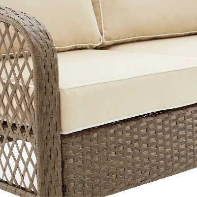 Tribeca 4pc Outdoor Wicker Conversation Set - Sand/Driftwood - Crosley 10 Tribeca 4pc Outdoor Wicker Conversation Set - Sand/Driftwood - Crosley - Image 10