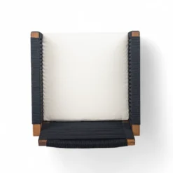 Set Of 2 Acacia Wood Patio Chairs With Handwoven Rope Back And Arms, Outdoor Dining Chairs With Water-Resistant Cushions - Christopher Knight Home -VIDAXL Sale Store GUEST 9b53c4df 2aa5 4e36 aed4 f2ae783213a3