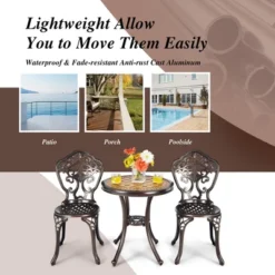 Costway 3PCS Patio Bistro Set Round Table Chairs All Weather Cast Aluminum Yard -VIDAXL Sale Store GUEST 9bc334ba 6bed 4c0a b3a9 f65f68002fe5