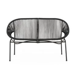Outdoor PE Rattan Loveseat With Metal Frame,Patio Basket Loveseat With Hammock Weave,Wicker Loveseat For Garden Or Backyard-Cuddlewood -VIDAXL Sale Store GUEST 9be70d83 c563 472c ae9a 7a64ed31fdf2