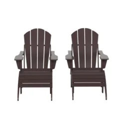 WestinTrends Malibu HDPE Outdoor Patio Folding Poly Adirondack Chairs With Ottomans (4-Piece Conversation Set) -VIDAXL Sale Store GUEST 9c28573e d52f 4eae 93e3 d8006b9fc170
