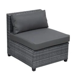 8pc Wicker Patio Conversation Set With Cushions - Gray - GODEER -VIDAXL Sale Store GUEST 9cb8c687 cd11 4efd aa23 3a979f7c37be