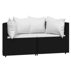 VidaXL Patio Corner Sofa Black PE Rattan, Powder-coated Steel, Polyester -VIDAXL Sale Store GUEST 9cd637e6 1df6 4923 a87f 8018b65d35b6