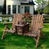 Outsunny Wooden Double Adirondack Chair Loveseat With Inset Ice Bucket, Table, Rustic Look, & Weather-Resistant Varnish -VIDAXL Sale Store GUEST 9d1e3260 5e80 4a04 949a 54072b9f1173