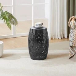 Mosaic Patio Side Table With Roman-patterned Ceramic Tile Top And Iron Frame, Outdoor End Table For Patio -Christopher Knight Home 19 Mosaic Patio Side Table With Roman-patterned Ceramic Tile Top And Iron Frame, Outdoor End Table For Patio -Christopher Knight Home -VIDAXL Sale Store GUEST 9dd16246 1f8f 4bf5 b675 9a803226b7b4