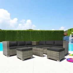 Mshliw 8-Piece Patio Sectional Wicker Rattan Sofa Set With Storage Box, Wicker & Cushions, Outdoor Furniture For Garden, Balcony, Or Backyard -VIDAXL Sale Store GUEST 9e60b98f bf24 4695 9b09 f6357c51221c