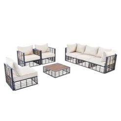 TIRAMISUBEST Modern Minimalist 7-Piece Patio Sectional Sofa Set,Conversational Furniture Set With Thick Cushions & Coffee Table -VIDAXL Sale Store GUEST 9f454992 47ae 4339 8b62 cbb183c4fc55