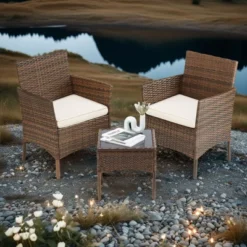 INFURNIC Patio Dining Sets Set 3 Pieces Patio Furniture, Outdoor With Glass Table, Wicker Rattan Patio Chair For Garden, Terrace, Brown, 23"*22"*31.4" 9 INFURNIC Patio Dining Sets Set 3 Pieces Patio Furniture, Outdoor With Glass Table, Wicker Rattan Patio Chair For Garden, Terrace, Brown, 23"*22"*31.4" -VIDAXL Sale Store GUEST 9fe4f443 89df 44b5 b440 e9d4cb3bf109