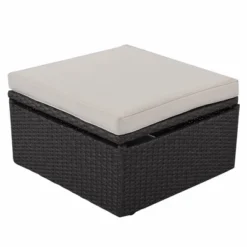 4pc Outdoor Wicker Rectangle Daybed With Canopy & Cushions - Beige - GODEER -VIDAXL Sale Store GUEST a0787187 de15 4077 b4c6 edec8873fc2e