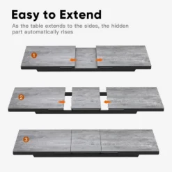 Heynemo Patio Dining Expandable Table, 59"- 75" Aluminum Outdoor Dining Table With Adjustable Feet For 4-8 Person, Backyard Garden Porch Deck -VIDAXL Sale Store GUEST a12479f0 48b3 43c8 acbf c164a92238cc