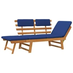 VidaXL Patio Bench Outdoor Garden Bench 2-in-1 Solid Wood Acacia - Brown And Blue 4-Seater -VIDAXL Sale Store GUEST a2379ab0 54cf 4347 9ab1 3b779bc0fc23