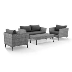 Richland 4pc Outdoor Wicker Conversation Set - Charcoal - Crosley 13 Richland 4pc Outdoor Wicker Conversation Set - Charcoal - Crosley -VIDAXL Sale Store GUEST a24004f6 b7b2 4c34 8a1a 32179f993f18