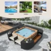 105 In Rattan Spa Surround Sofa Set With Waterproof Cushions And Storage Cabinets, Outdoor Sectional Sofa For Hot Tub & Backyard-Cuddlewood -VIDAXL Sale Store GUEST a2ae5f22 a32a 4690 bc64 fb0c2fa6b3ce