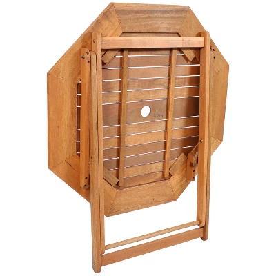 Sunnydaze Decor Sunnydaze Outdoor Meranti Wood With Teak Oil Finish Folding Octagon Patio Dining Table - 35" - Brown 6 Sunnydaze Decor Sunnydaze Outdoor Meranti Wood With Teak Oil Finish Folding Octagon Patio Dining Table - 35" - Brown - Image 6