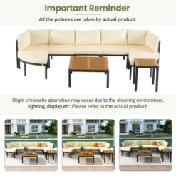9-Piece Modern Outdoor Sectional Sofa Set, Patio Conversation Set With Cushions & Coffee Table For Backyard, Garden & Deck - HABITRIO -VIDAXL Sale Store GUEST a381631d 35b0 4789 9bad 44e5d31c68e8