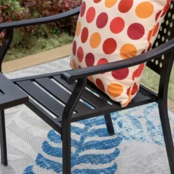 7pc Outdoor Dining Set With Chairs & Metal Table With Umbrella Hole - Captiva Designs -VIDAXL Sale Store GUEST a3dbb7c3 5530 4d27 9d50 5c2283dbd599