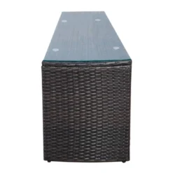 4pc Wicker Half-Moon Patio Set With Cushions - Brown/Beige - GODEER -VIDAXL Sale Store GUEST a3f47342 5b42 4324 815a 6ce8efb0e7de