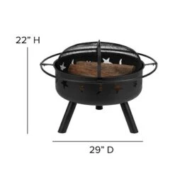 Emma And Oliver Five Piece Hartford Camping Set With Two Faux Wood Adirondack Chairs And Star And Moon Fire Pit With Mesh Cover -VIDAXL Sale Store GUEST a6e66b83 47a3 4a0f b3ba 3aaac177bb12 5