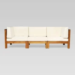 Brava 4pc Acacia Modular Sofa And Table Set - Teak/Beige - Christopher Knight Home -VIDAXL Sale Store GUEST a7465d07 cd93 4686 b3ee ab5d220c887c