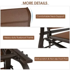 Costway 2-Person Patio Swing Glider Bench Loveseat Rocking Chair High Back Deck -VIDAXL Sale Store GUEST a76cc80a 2e10 4270 bb20 140b0dcbaf21