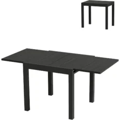 Aluminum 31"-63" Extendable Outdoor Dining Table Set For 4-6 Person, Expandable Patio Table With Wood Pattern Tabletop For Backyard, Deck -VIDAXL Sale Store GUEST a7a2ed7f 4d0a 4407 8d3a 3f8857b6f13a