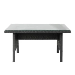 6pc Wicker Patio Conversation Set With Glass Table Ottomans & Cushions - Black/Dark Gray - GODEER -VIDAXL Sale Store GUEST a8289a35 1bdc 400b aa1e 0ad2f1b6dbd7