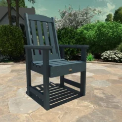 Lehigh Outdoor Dining Arm Chair - Federal Blue - Highwood
