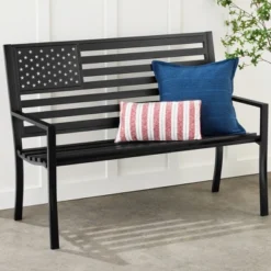 Best Choice Products Indoor Outdoor Steel Garden Bench W/ American Flag Backrest, 790lb Capacity -VIDAXL Sale Store GUEST aa5f0685 c6b9 40b8 8a5e 29c4ef724662