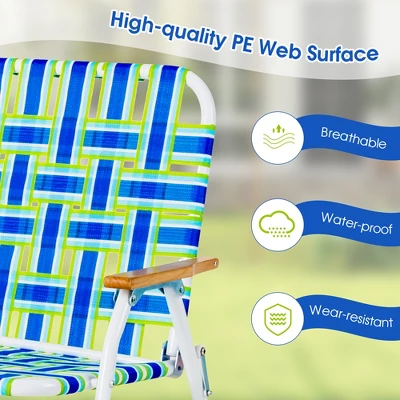 Costway 2-Person Folding Chair With Armrest 661 LBS Load Capacity For Camping Beach 4 Costway 2-Person Folding Chair With Armrest 661 LBS Load Capacity For Camping Beach - Image 4