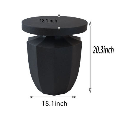 Kumasinova 20" Modern Minimalist Patio End Table,Outdoor Side Table,Patio Furniture,Matte Black Side Table For Indoor&Outdoor Use,220lbs Max