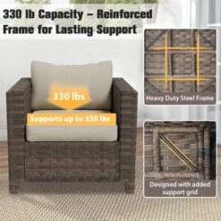 EAGLE PEAK Harbor Haven Hand-Woven Wicker Patio Chair With All Weather Resistant Deep Seat & Wide Rattan, Patio Furniture Chairs 11 EAGLE PEAK Harbor Haven Hand-Woven Wicker Patio Chair With All Weather Resistant Deep Seat & Wide Rattan, Patio Furniture Chairs -VIDAXL Sale Store GUEST ab37b2fb 6259 48fd b958 bd65a0e46d3e