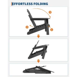 GustoWave Folding Adirondack Chair, HDPE All-Weather Adirondack Chair, Foldable Chair, Weatherproof Adirondack Chairs For Outside -VIDAXL Sale Store GUEST abb250bc bbbe 4d69 a7f8 29161f399c50