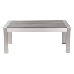 39" Modern Brushed Aluminum Coffee Table - ZM Home