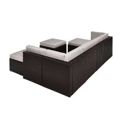 Palm Harbor 8pc All-Weather Wicker Patio Seating Set - Gray - Crosley 2 Palm Harbor 8pc All-Weather Wicker Patio Seating Set - Gray - Crosley - Image 2