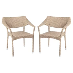 Flash Furniture Jace Set Of 2 Commercial Grade Stacking Patio Chairs, All Weather PE Rattan Wicker Patio Dining Chairs -VIDAXL Sale Store GUEST acd5fc29 82a5 4038 b62f 17e7a6ffb9be