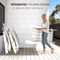 VINGLI Folding Adirondack Chair With Ottoman, Waterproof Plastic HDPE Firepit Chair For Outside With Hidden Footrests -VIDAXL Sale Store GUEST acfadc6d 1c72 4522 b855 ef9f577b287e