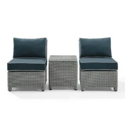 Bradenton 3pc Wicker Armless Chairs With Side Table - Crosley -VIDAXL Sale Store GUEST ad6a40ed 9032 4611 b48e 12d2e09b2953