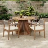 Outdoor Acacia Wood Round Dining Table 47 Inch, Patio Dining Table Finish For Backyard Or Balcony, Acacia Wood Outdoor Patio Table-Koiai -VIDAXL Sale Store GUEST ad8f3297 e278 421d 96d9 7a74105043c7