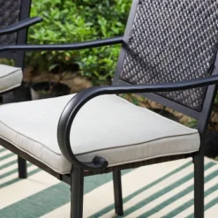 Captiva Designs 7pc Steel Outdoor Patio Dining Set With Extendable Table & Wicker Rattan Chairs With Cushions -VIDAXL Sale Store GUEST ae439112 ac88 4e0a bf00 614b8b3f988c