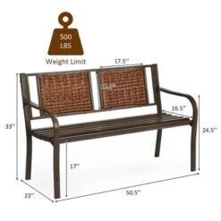 Costway Patio Garden Bench Steel Frame Rattan Backrest Park Yard Outdoor Porch Furniture 9 Costway Patio Garden Bench Steel Frame Rattan Backrest Park Yard Outdoor Porch Furniture -VIDAXL Sale Store GUEST ae678d71 c1ae 47ec b17b 1e25f1c25e96