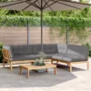 VidaXL Pallet Sofa Set Grey Solid Acacia Wood, Fabric (100% Polyester)
