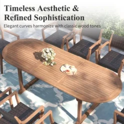 Captiva Designs 9pc Acacia Wood Patio Furniture Set With Expandable Dining Table & Arm Chairs -VIDAXL Sale Store GUEST af362de8 37be 4ef3 a844 e47719330579 1