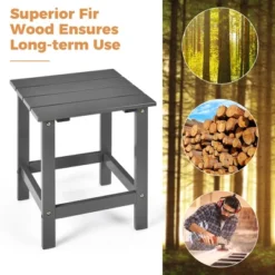 Costway 2PCS Patio Adirondack Chair Side Table Set Solid Wood Garden Deck Grey -VIDAXL Sale Store GUEST af53440d 6bf6 4e8b 95ea ed018f9af213