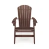 Brown Adirondack Chair ¨C Sturdy HDPE Poly Lumber For Poolside, Patio, And Garden Relaxation