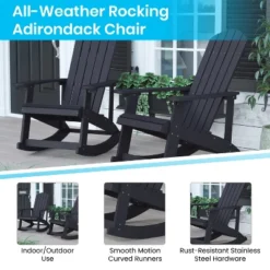 Flash Furniture Set Of 4 Savannah All-Weather Poly Resin Wood Adirondack Rocking Chairs With Side Table 13 Flash Furniture Set Of 4 Savannah All-Weather Poly Resin Wood Adirondack Rocking Chairs With Side Table -VIDAXL Sale Store GUEST b10ac1ca 72e0 4a41 9181 c98bfe18817a