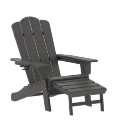 Emma And Oliver Adirondack Chair With Cup Holder And Pull Out Ottoman, All-Weather HDPE Indoor/Outdoor Lounge Chair -VIDAXL Sale Store GUEST b1e1d8f0 6c7d 4890 b50c c74ac5dd0a2b