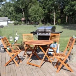 Sunnydaze Decor Sunnydaze Outdoor Meranti Wood With Teak Oil Finish Folding Patio Dining Table And Chairs - Brown - 5pc 15 Sunnydaze Decor Sunnydaze Outdoor Meranti Wood With Teak Oil Finish Folding Patio Dining Table And Chairs - Brown - 5pc -VIDAXL Sale Store GUEST b203cc01 fad2 43cf bc26 3db53d52db63
